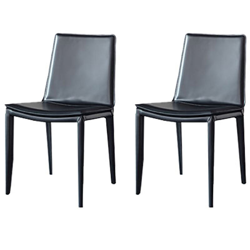 Chaise de salle à manger en cuir contemporaine, chaises de salle à manger en métal sans bras pour usage au restaurant