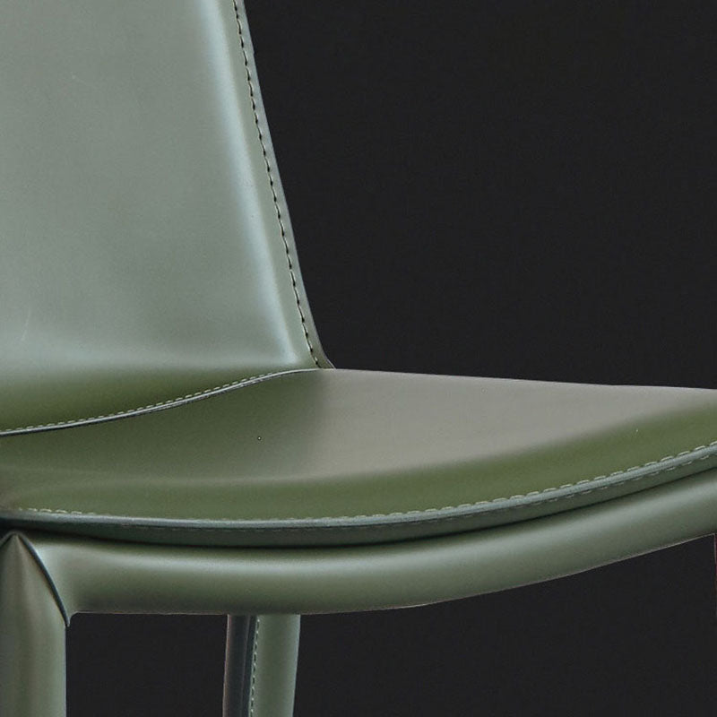 Chaise de salle à manger en cuir contemporaine, chaises de salle à manger en métal sans bras pour usage au restaurant