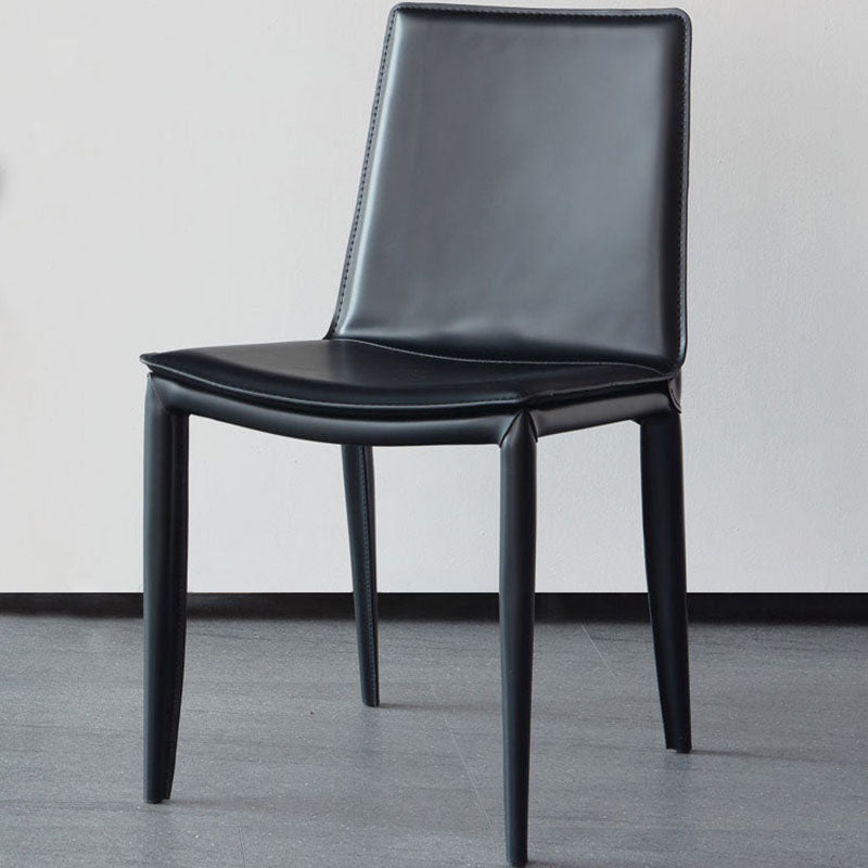 Chaise de salle à manger en cuir contemporaine, chaises de salle à manger en métal sans bras pour usage au restaurant