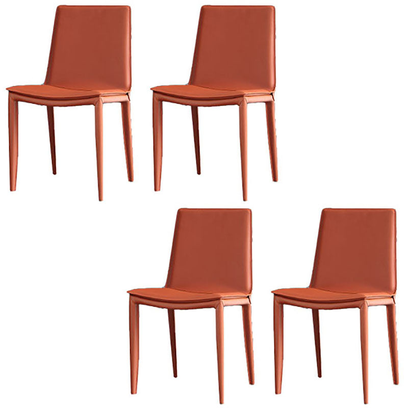 Chaise de salle à manger en cuir contemporaine, chaises de salle à manger en métal sans bras pour usage au restaurant