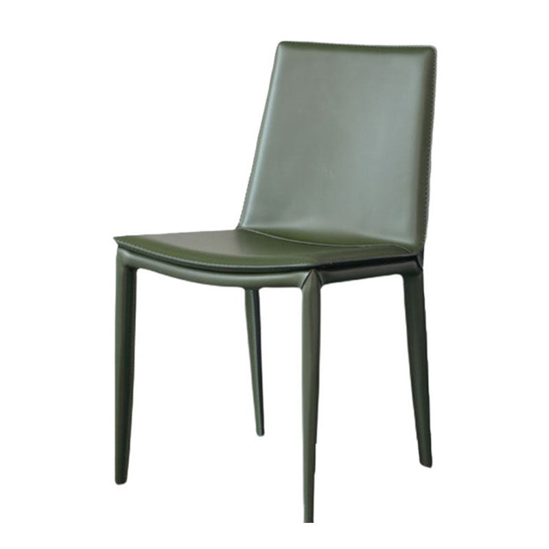 Chaise de salle à manger en cuir contemporaine, chaises de salle à manger en métal sans bras pour usage au restaurant