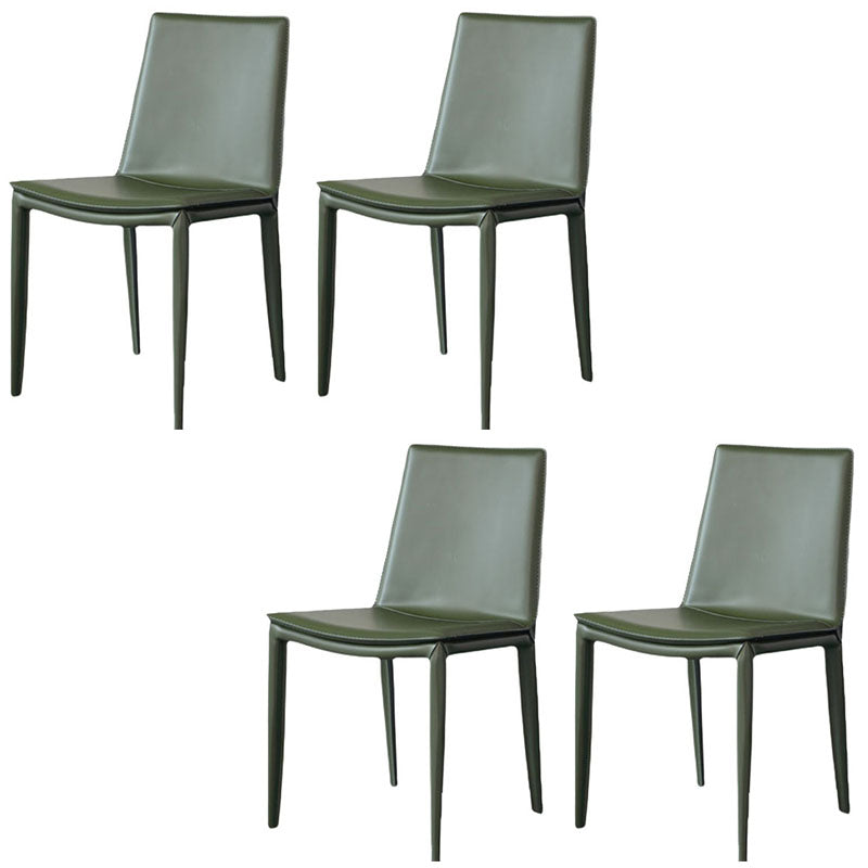 Chaise de salle à manger en cuir contemporaine, chaises de salle à manger en métal sans bras pour usage au restaurant