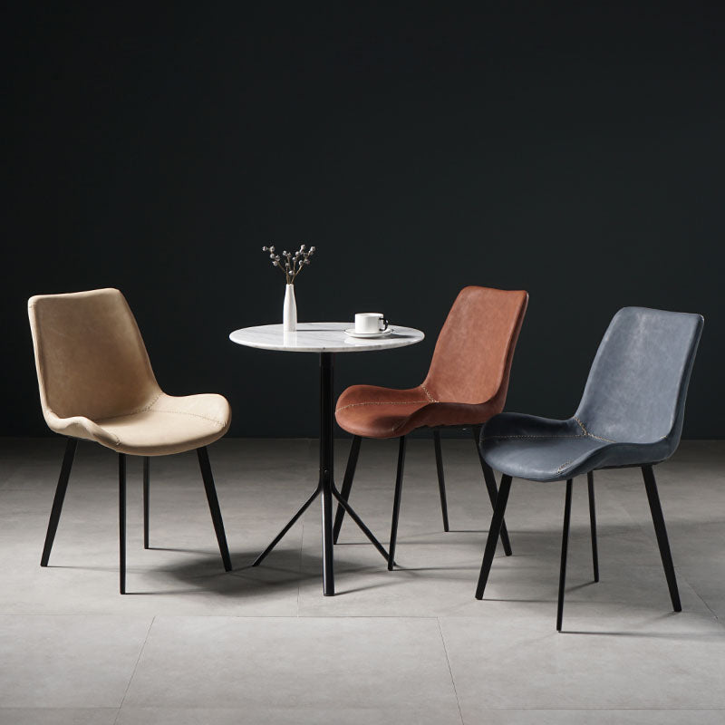 Chaises de style contemporain pour manger des chaises latérales sans bras avec des jambes en métal pour la cuisine
