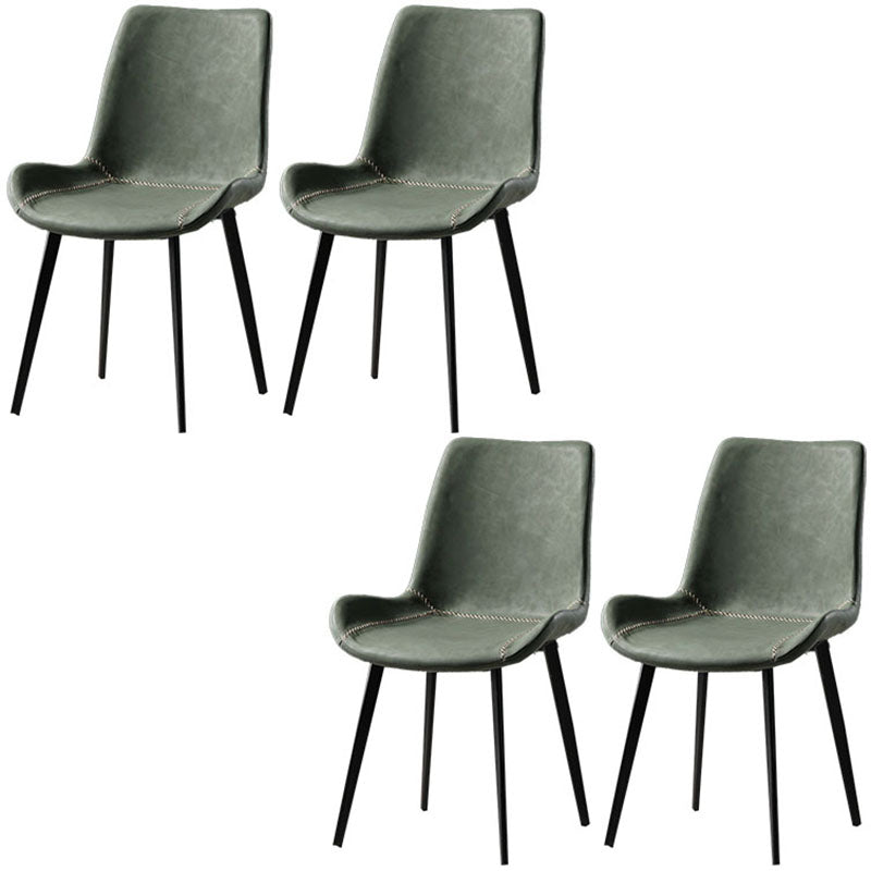 Chaises de style contemporain pour manger des chaises latérales sans bras avec des jambes en métal pour la cuisine