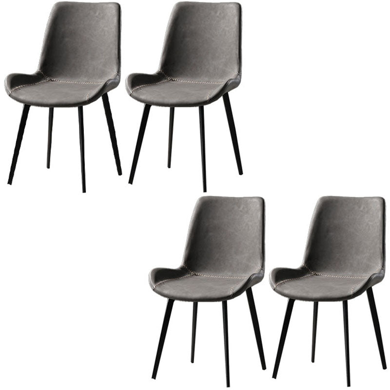Chaises de style contemporain pour manger des chaises latérales sans bras avec des jambes en métal pour la cuisine