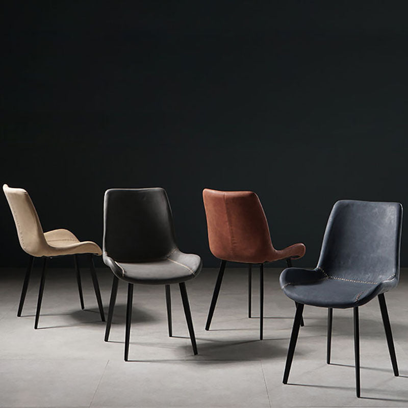 Chaises de style contemporain pour manger des chaises latérales sans bras avec des jambes en métal pour la cuisine