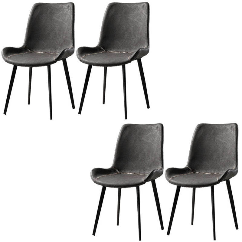 Chaises de style contemporain pour manger des chaises latérales sans bras avec des jambes en métal pour la cuisine