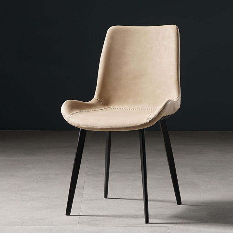 Chaises de style contemporain pour manger des chaises latérales sans bras avec des jambes en métal pour la cuisine