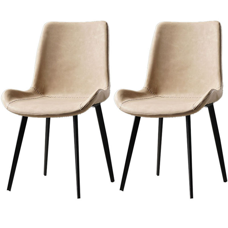 Chaises de style contemporain pour manger des chaises latérales sans bras avec des jambes en métal pour la cuisine