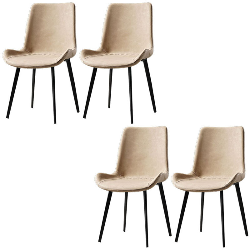 Chaises de style contemporain pour manger des chaises latérales sans bras avec des jambes en métal pour la cuisine