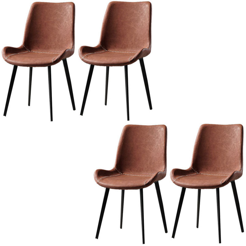 Chaises de style contemporain pour manger des chaises latérales sans bras avec des jambes en métal pour la cuisine