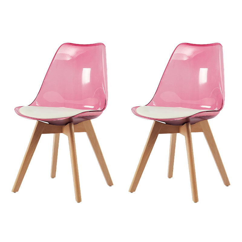 Scandinavian PU Leather Dining stoelen armloze vaste rugstoel