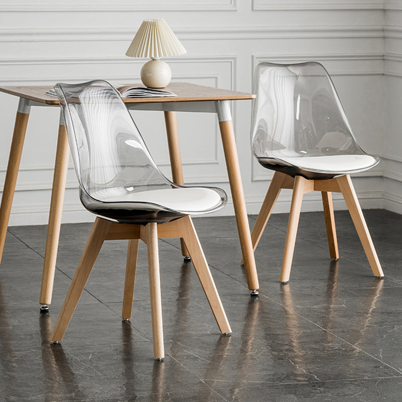 Scandinavian PU Leather Dining stoelen armloze vaste rugstoel