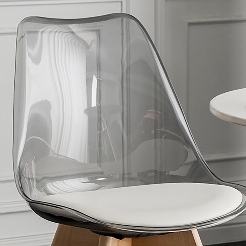 Scandinavian PU Leather Dining stoelen armloze vaste rugstoel