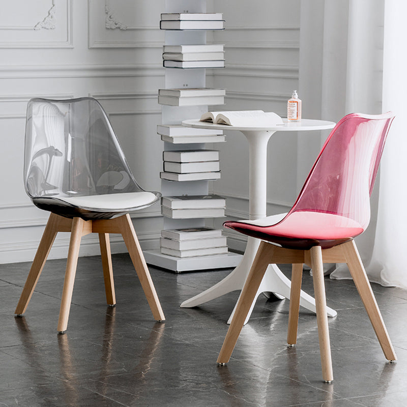 Scandinavian PU Leather Dining stoelen armloze vaste rugstoel