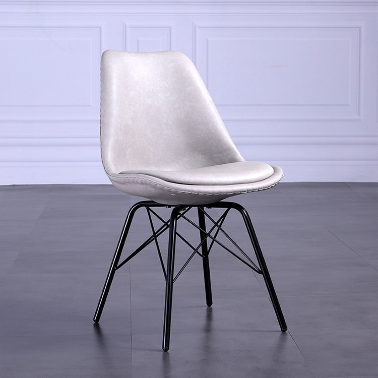 Sedie in stile contemporaneo sedia laterale senza braccio con zampe di metallo per cucina