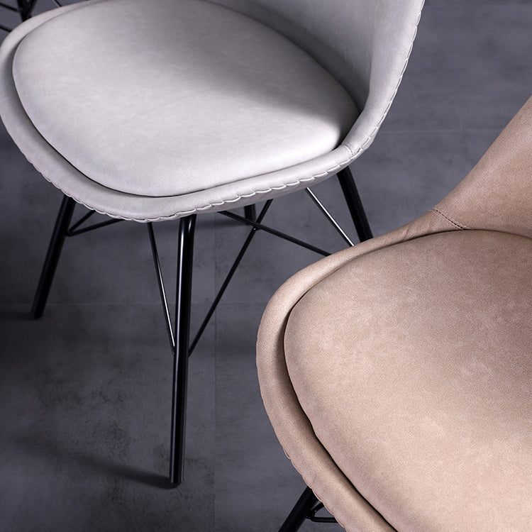Sedie in stile contemporaneo sedia laterale senza braccio con zampe di metallo per cucina