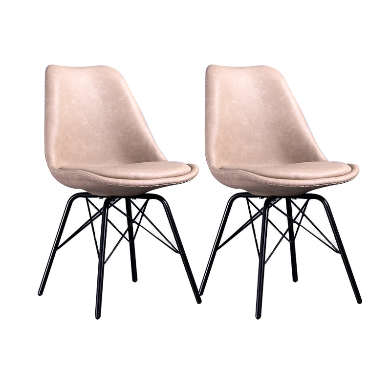 Sedie in stile contemporaneo sedia laterale senza braccio con zampe di metallo per cucina