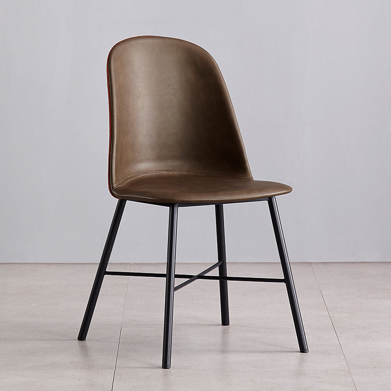Chaise de style contemporain, chaises d'appoint sans accoudoirs avec pieds en métal pour cuisine