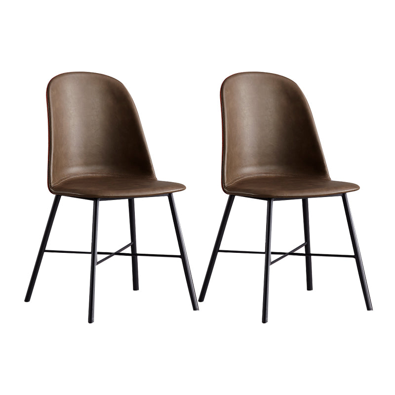 Chaise de style contemporain, chaises d'appoint sans accoudoirs avec pieds en métal pour cuisine
