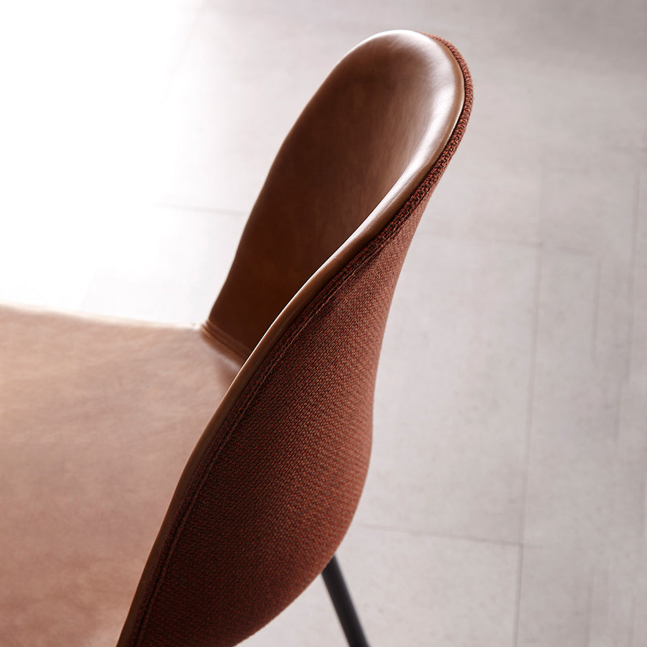 Chaise de style contemporain, chaises d'appoint sans accoudoirs avec pieds en métal pour cuisine
