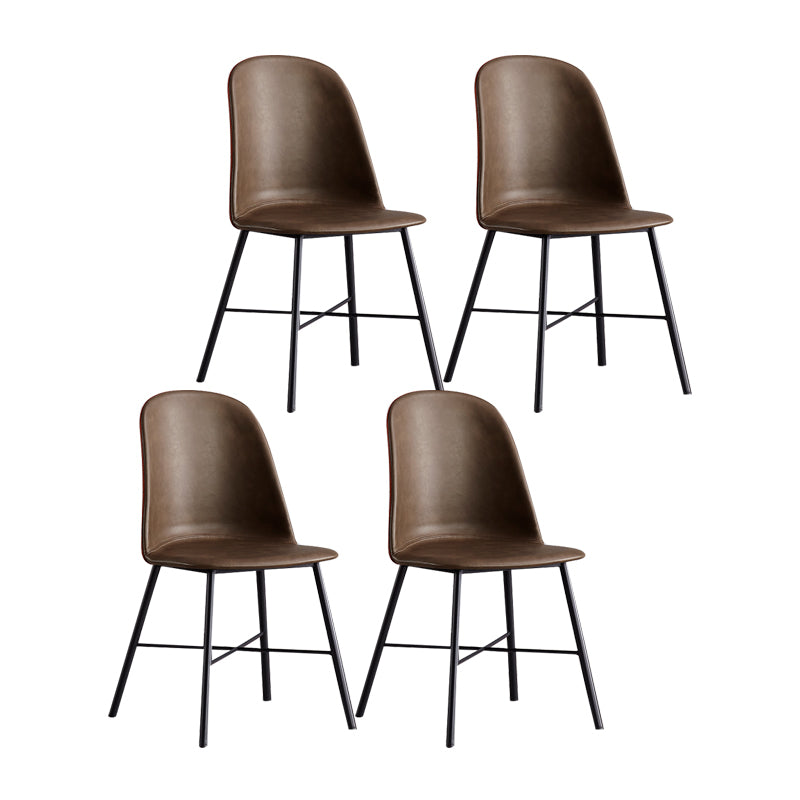 Chaise de style contemporain, chaises d'appoint sans accoudoirs avec pieds en métal pour cuisine