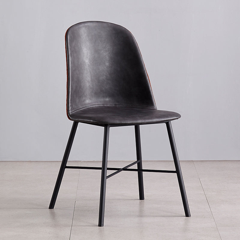 Chaise de style contemporain, chaises d'appoint sans accoudoirs avec pieds en métal pour cuisine
