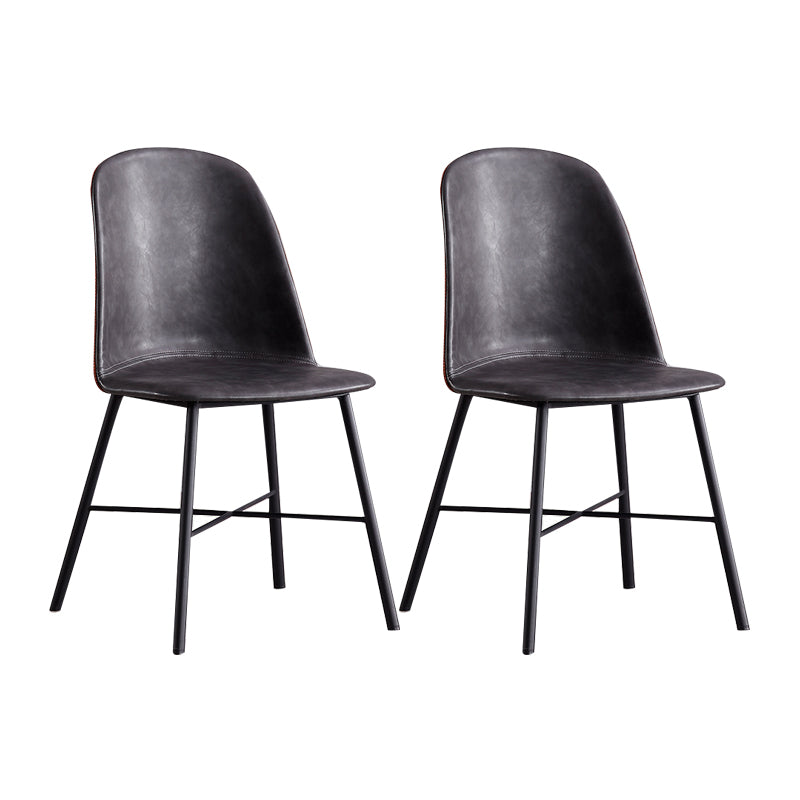 Chaise de style contemporain, chaises d'appoint sans accoudoirs avec pieds en métal pour cuisine
