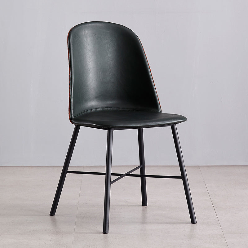 Chaise de style contemporain, chaises d'appoint sans accoudoirs avec pieds en métal pour cuisine