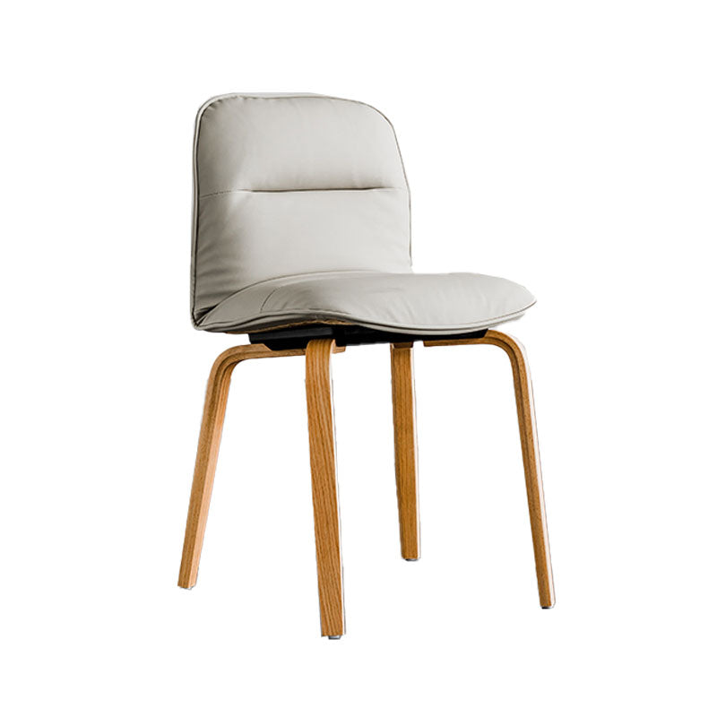 Sillas de comedor escandinavas de piel sintética, silla con respaldo sólido sin brazos