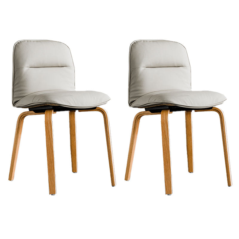 Sillas de comedor escandinavas de piel sintética, silla con respaldo sólido sin brazos