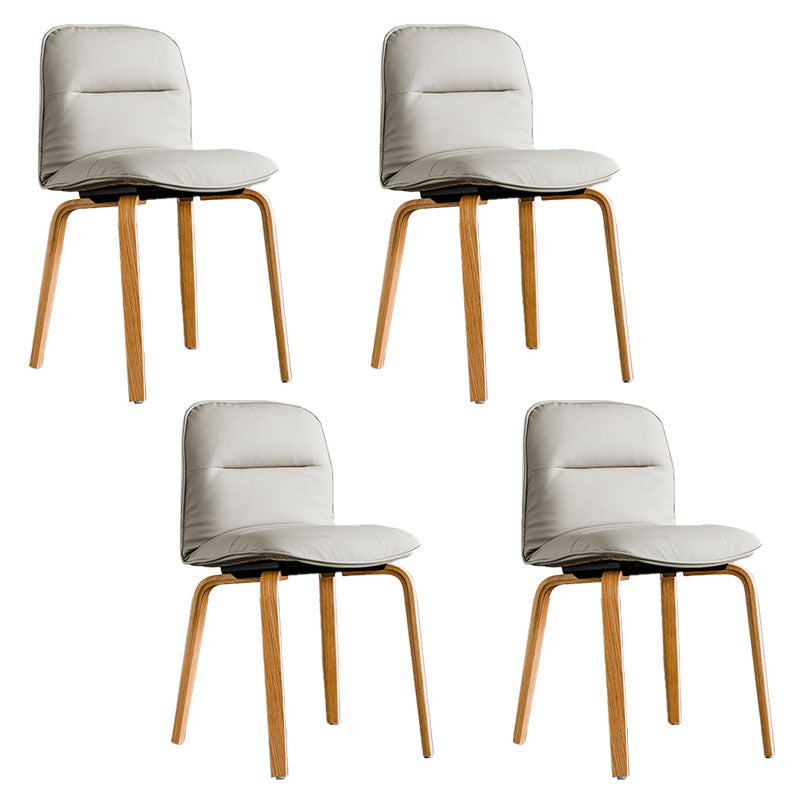 Sillas de comedor escandinavas de piel sintética, silla con respaldo sólido sin brazos