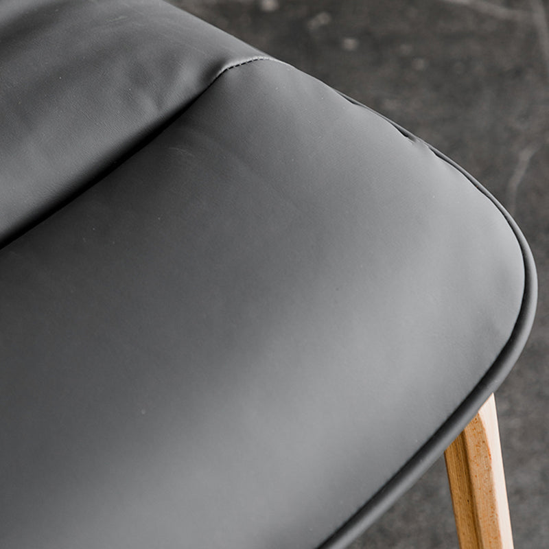 Sillas de comedor escandinavas de piel sintética, silla con respaldo sólido sin brazos