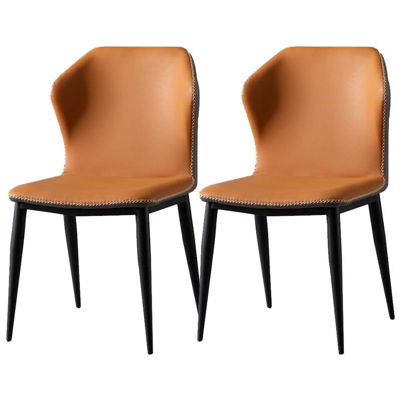 Silla de estilo contemporáneo que cena sillas laterales sin brazos con patas de metal para cocina