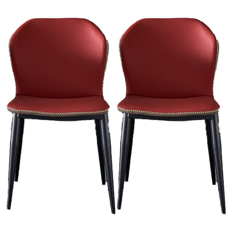 Silla de estilo contemporáneo que cena sillas laterales sin brazos con patas de metal para cocina
