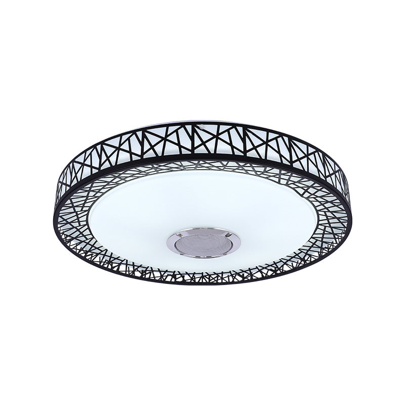 Round Shape LED Intelligent Ceiling Lamp Modern Iron 1 Light Flush Mount for Bedroom