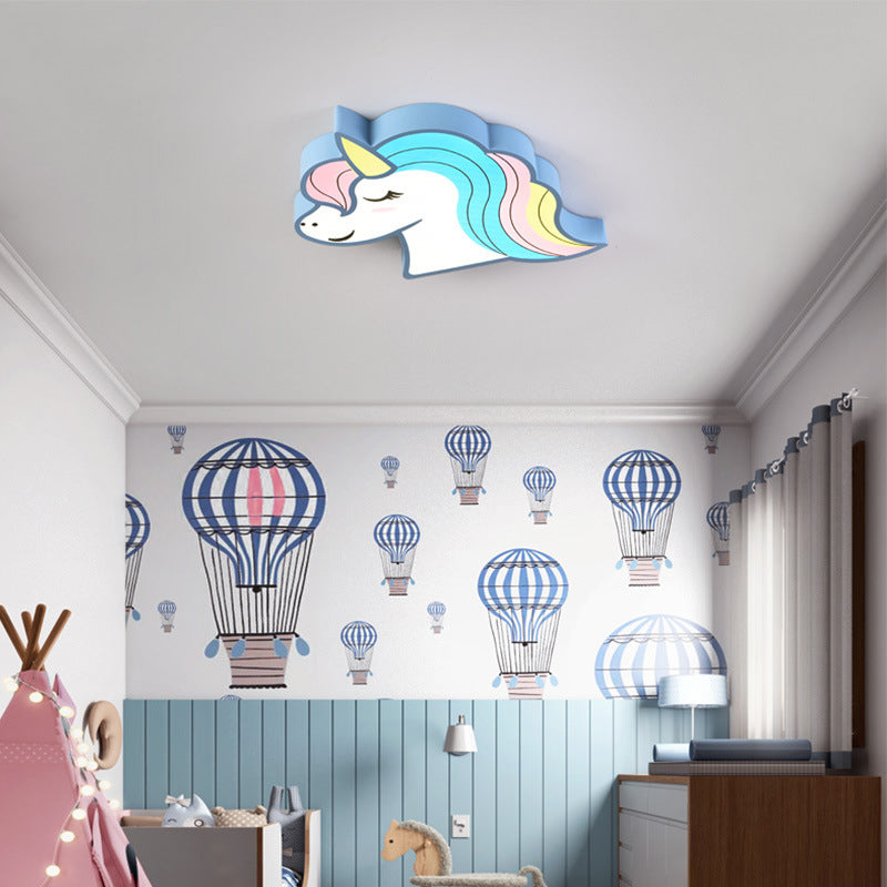 Plafonnier affleurant de forme unique en métal Style enfant 1 éclairage encastré
