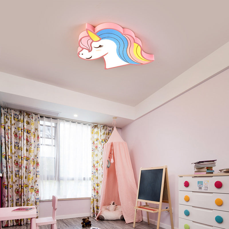 Plafonnier affleurant de forme unique en métal Style enfant 1 éclairage encastré