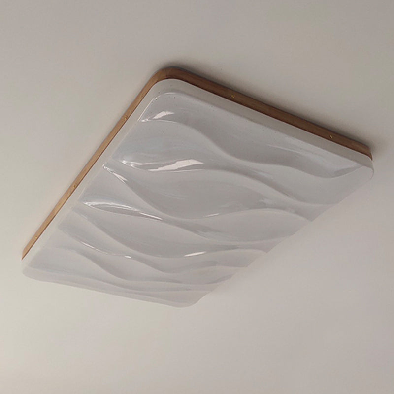 Plafonnier encastré en bois de forme carrée, style moderne, éclairage encastré à 1 lumière en marron
