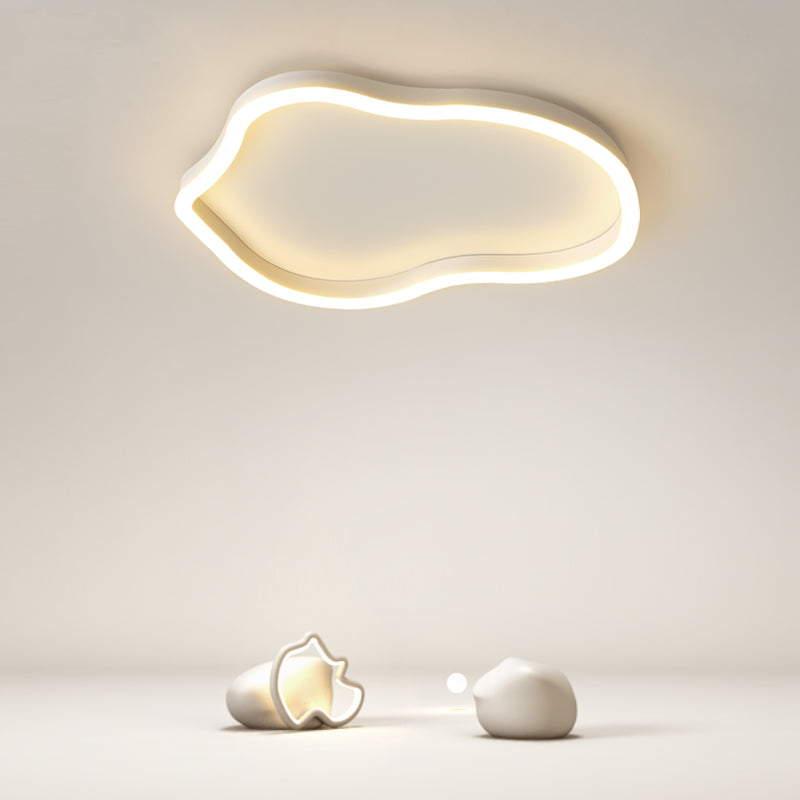 Plafonnier encastré en métal de forme unique, style moderne, éclairage encastré à 1 lumière en blanc