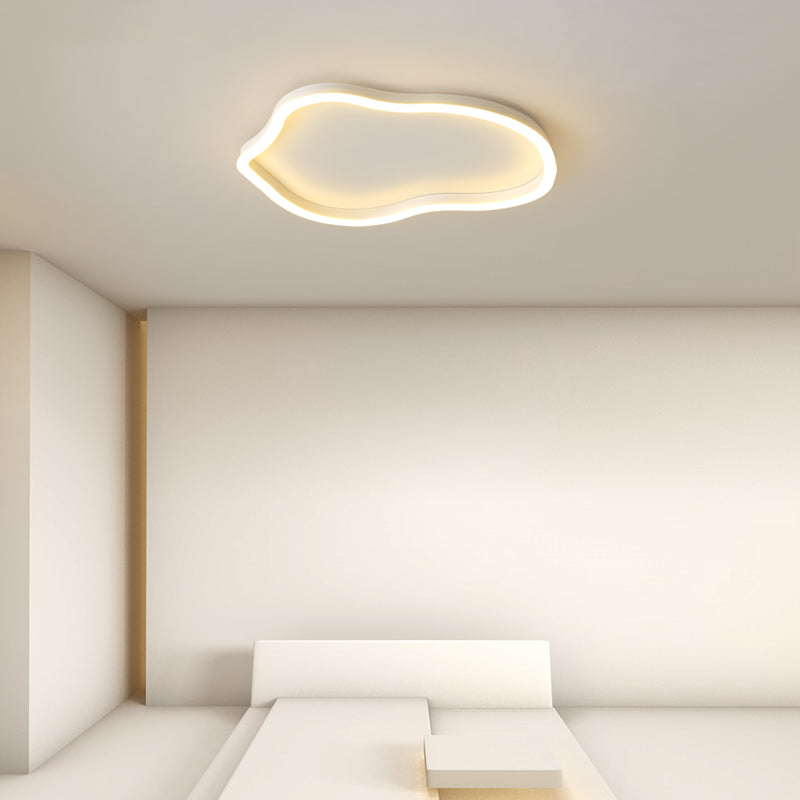 Plafonnier encastré en métal de forme unique, style moderne, éclairage encastré à 1 lumière en blanc