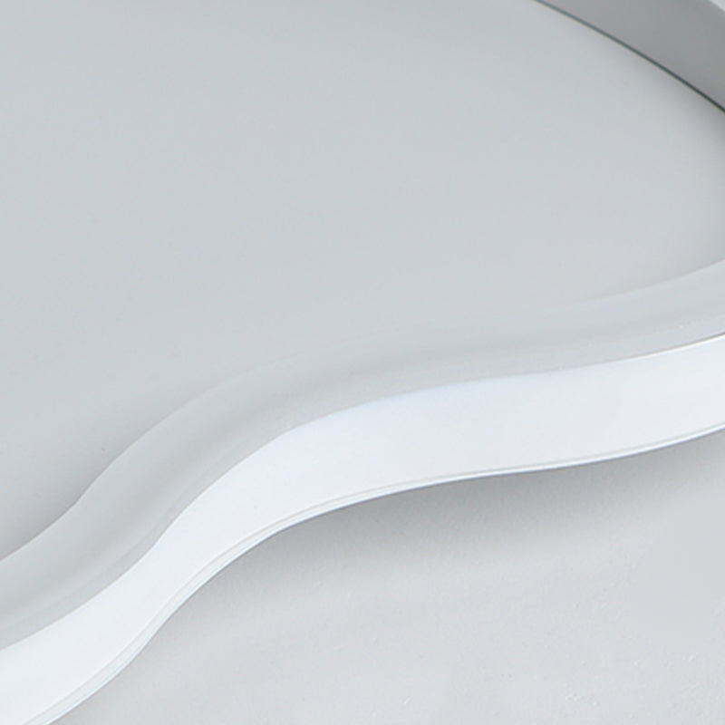 Plafonnier encastré en métal de forme unique, style moderne, éclairage encastré à 1 lumière en blanc