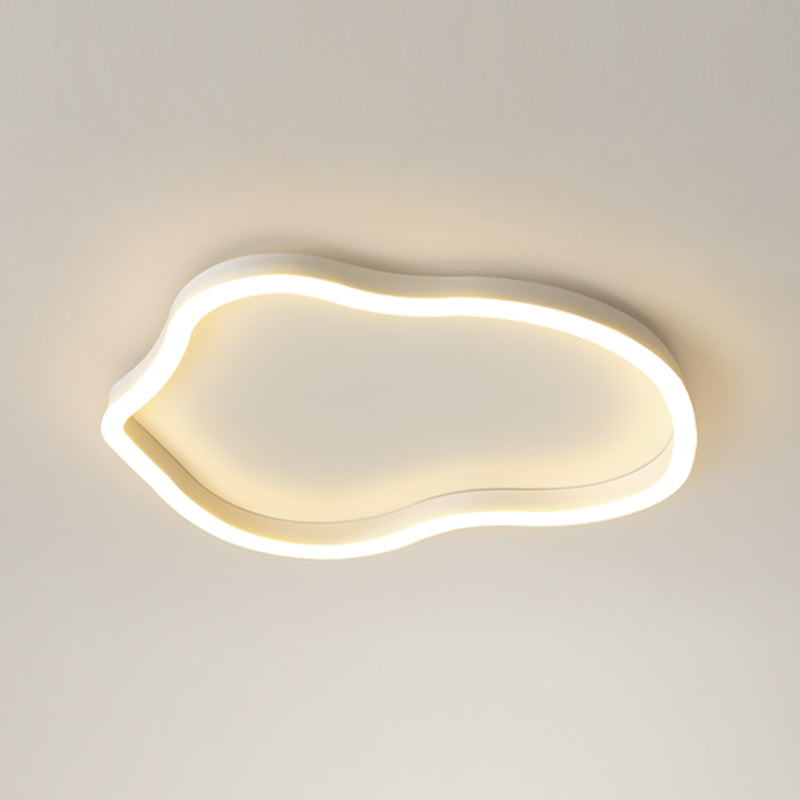 Plafonnier encastré en métal de forme unique, style moderne, éclairage encastré à 1 lumière en blanc