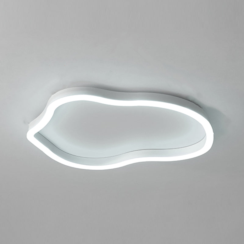 Plafonnier encastré en métal de forme unique, style moderne, éclairage encastré à 1 lumière en blanc