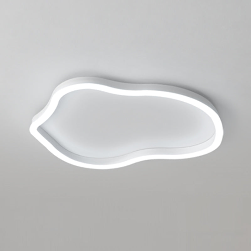 Plafonnier encastré en métal de forme unique, style moderne, éclairage encastré à 1 lumière en blanc