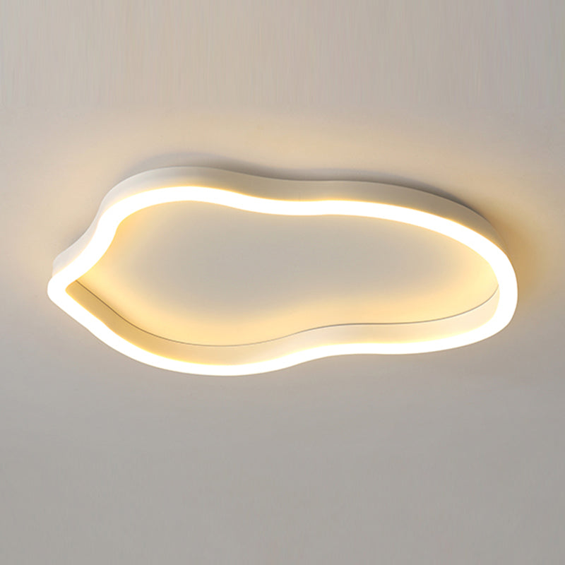 Plafonnier encastré en métal de forme unique, style moderne, éclairage encastré à 1 lumière en blanc