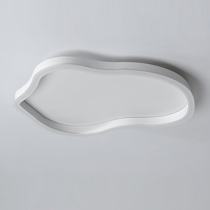 Plafonnier encastré en métal de forme unique, style moderne, éclairage encastré à 1 lumière en blanc