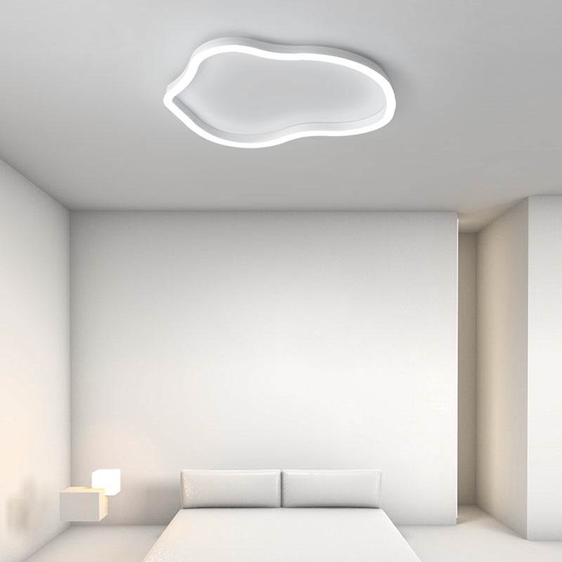 Plafonnier encastré en métal de forme unique, style moderne, éclairage encastré à 1 lumière en blanc