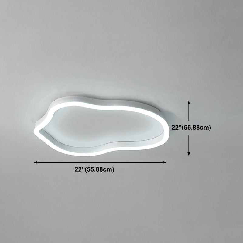 Plafonnier encastré en métal de forme unique, style moderne, éclairage encastré à 1 lumière en blanc