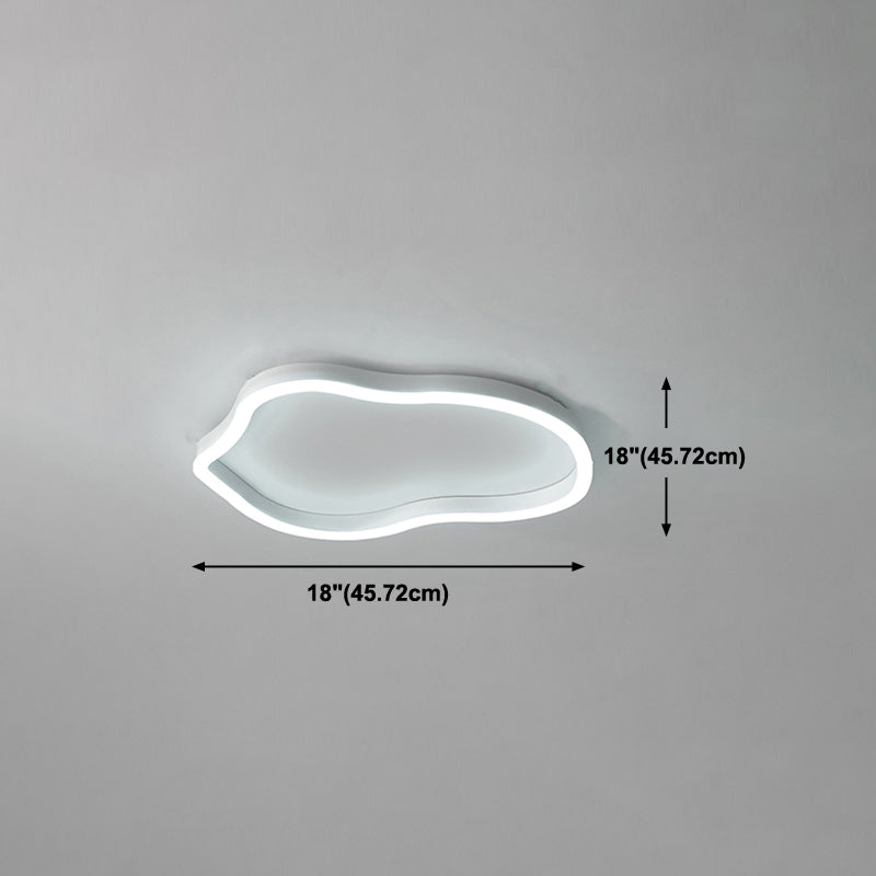 Plafonnier encastré en métal de forme unique, style moderne, éclairage encastré à 1 lumière en blanc
